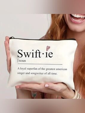 Swiftie Canvas Zip Pouch - Cream